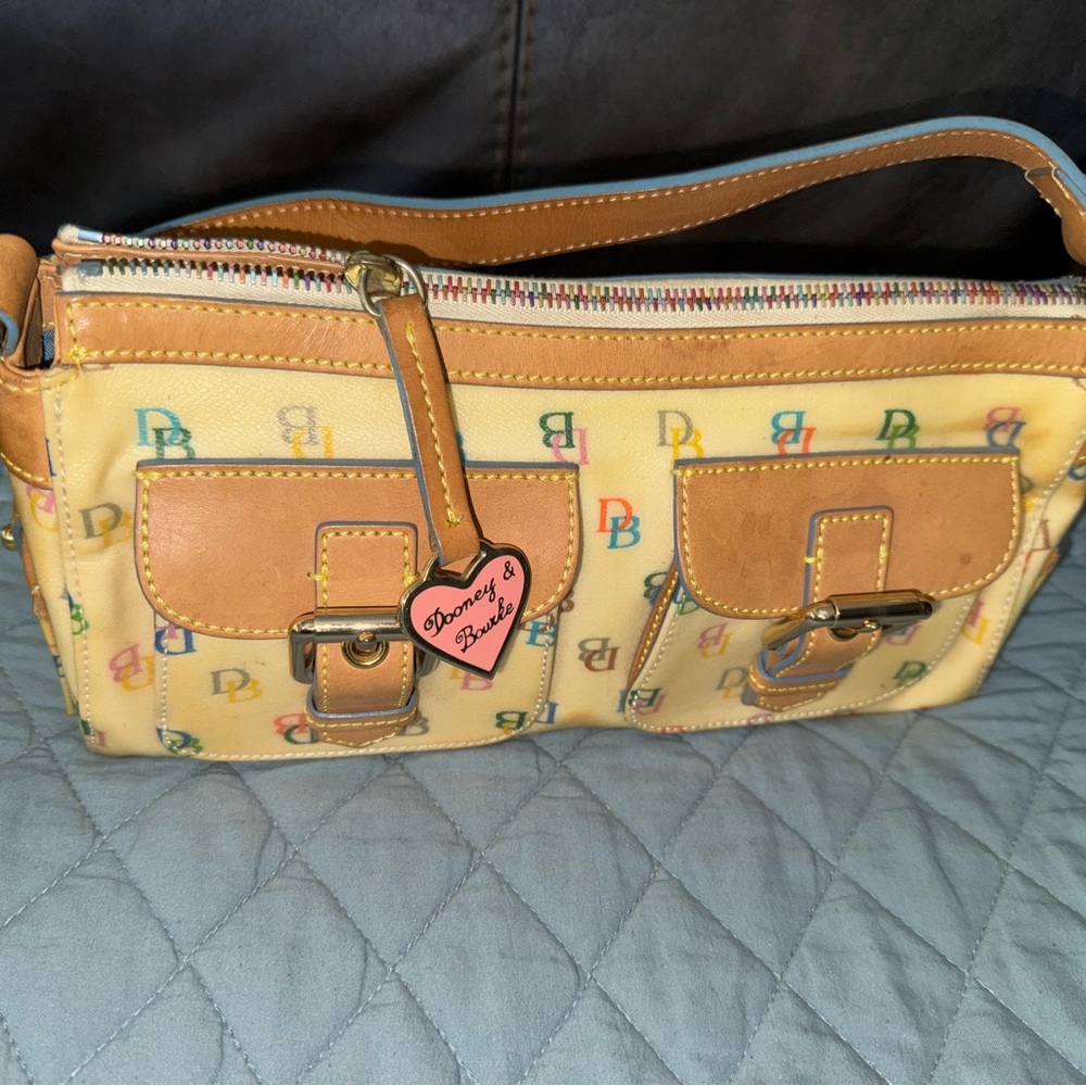 Dooney & Bourke Multicolor Logo Lindsay Lohan Shoulder Bag Limited Edition Rare